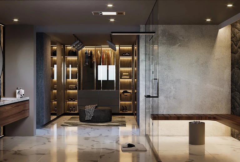 custom bathroom design layout