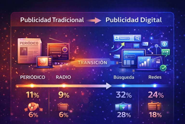 Evolución de la publicidad tradicional a publicidad online digital 2025