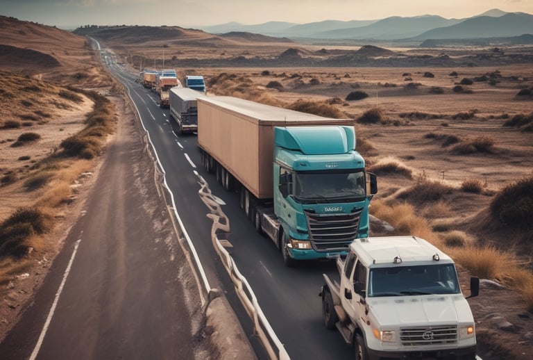 Aerial view of a large shipping yard filled with numerous colorful cargo containers arranged in neat rows. The containers display various company names and logos, with colors including blue, red, green, and yellow, creating a vivid patchwork. The scene is busy yet organized, indicative of a hub for goods transportation.