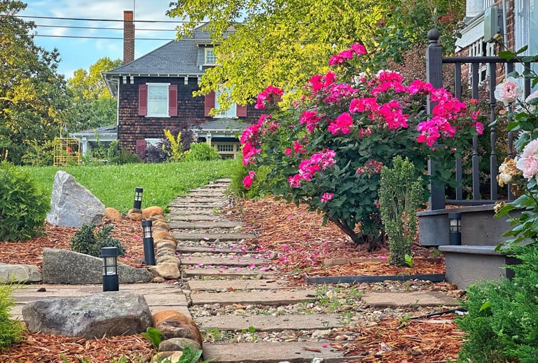 garden path with rose bushes 2123 rivermont