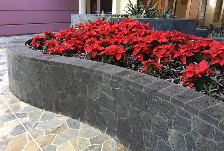 Basalt garden wall