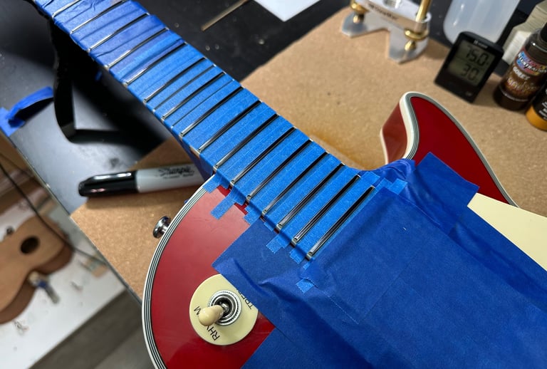 Fret Dressing and repair replacement- Penguin Guitar Co.