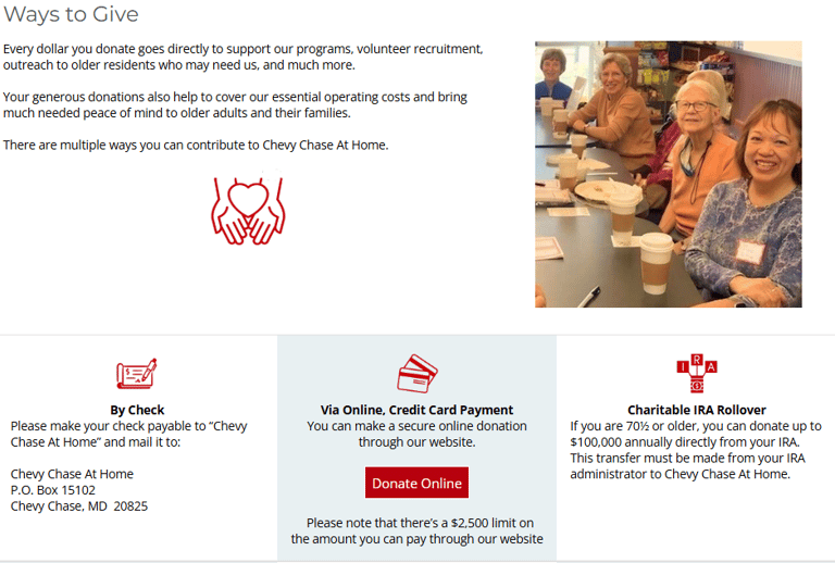 Chevy Chase At Home: Ways to Give