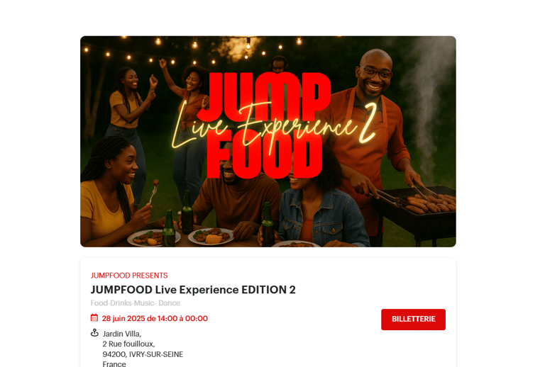 jumpfood live experience billeterie