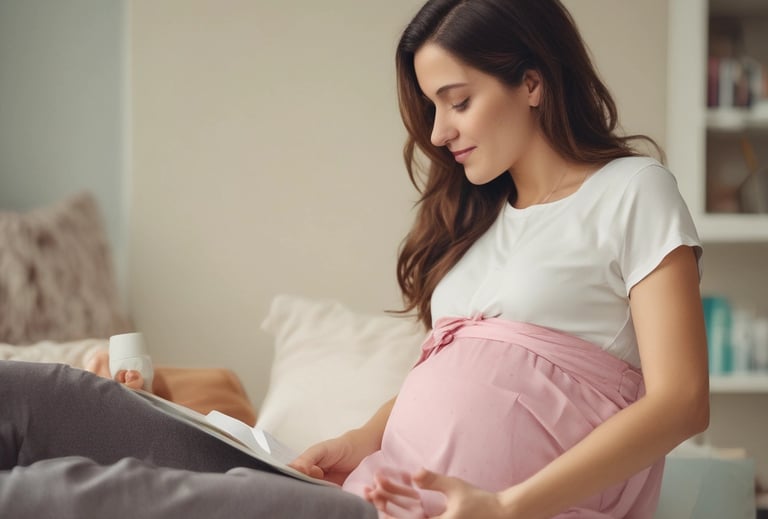 A pregnant woman standing in a field next to a man