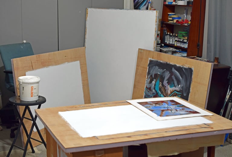 Meticulously prepared canvas.