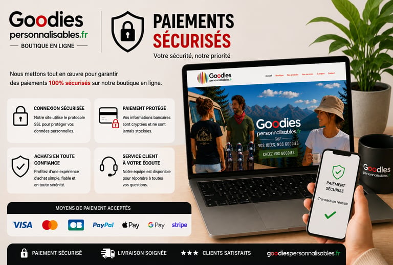 paiements sécurisés goodiespersonnalisables.fr Amboise Tours Paris France
