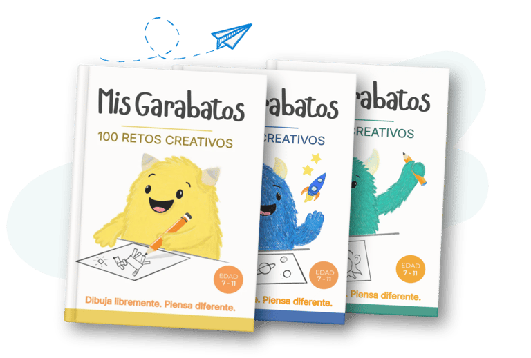Mis Garabatos, 100 retos creativos, portadas de los 3 volúmenes