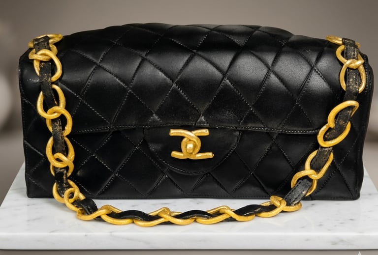 Torta hiperrealista en forma de bolso negro creada por Cocina con Ely, elaborada completamente en fo