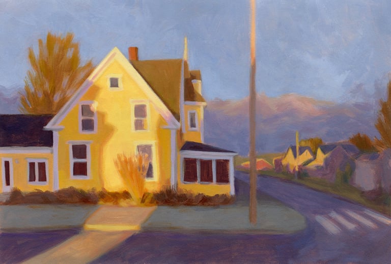 Sunbeam on Yellow - Painting by Michelle Darwin