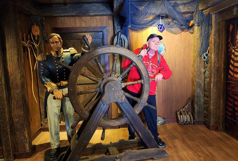 The Pirate helps the Captain sail into Ushuaia, Argentina