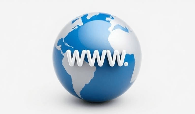 Picture a globe icon with a little "www" symbol on it.