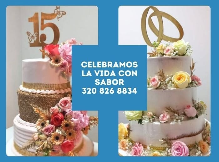 ponqué de bodas, torta de bodas, ponque de quince años, torta de quince años