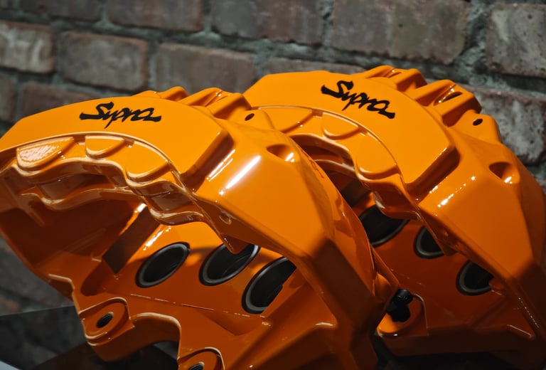 RCF Calipers in Pastel Orange for a MKIV Supra
