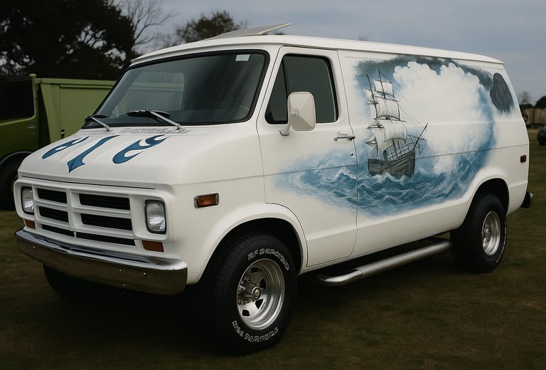 a van with a painting on it
