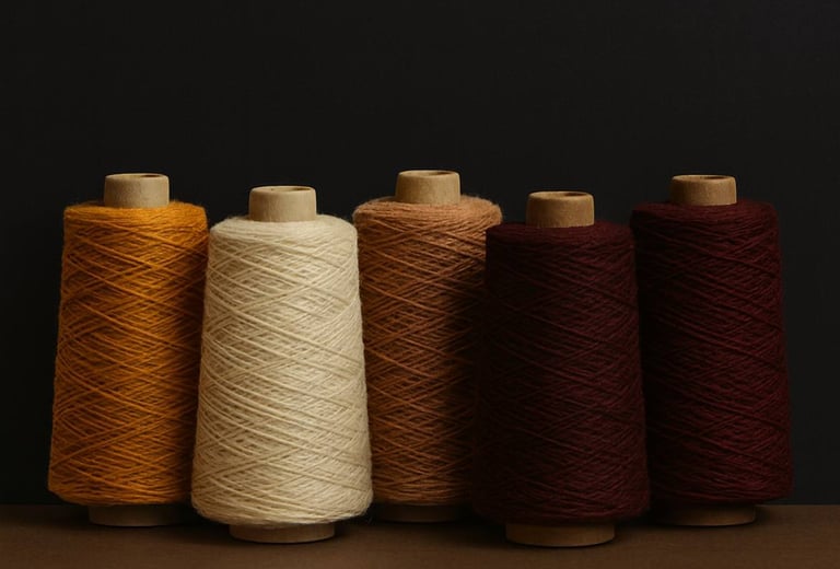 Wool yarn in multiple colours for our handmade rugs - Vezari Living