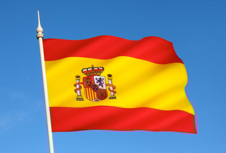 Bandera de España para representar el origen del porcelanato español