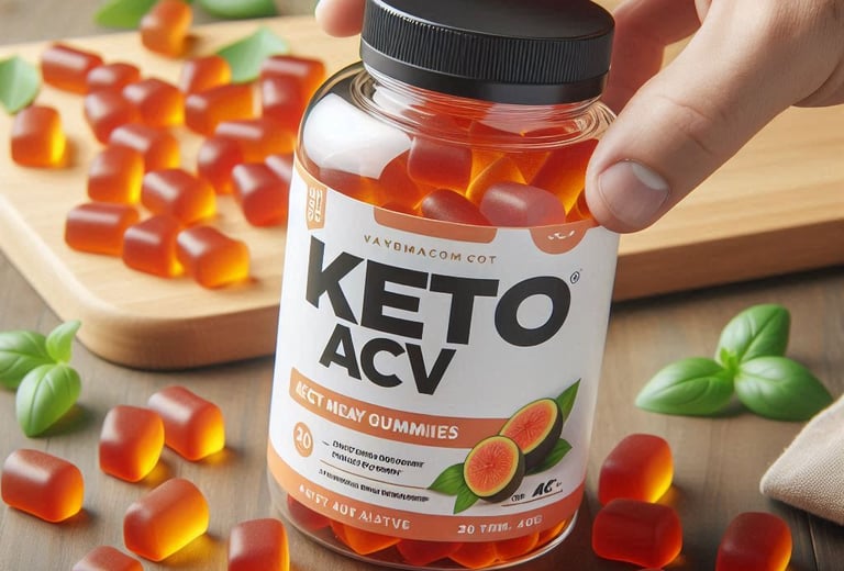 a person holding a jar of keto acv gummy