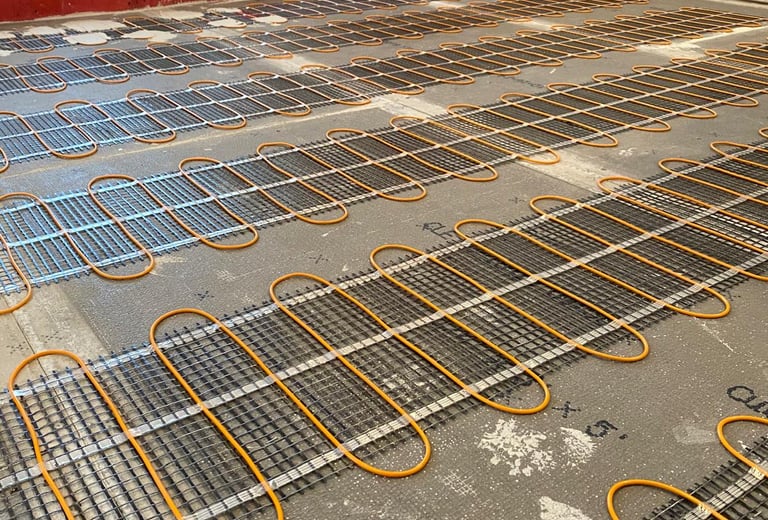 Electric heated floor for master bath remodeled in Winnetka IL.