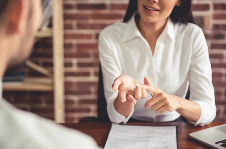 woman in a job interview