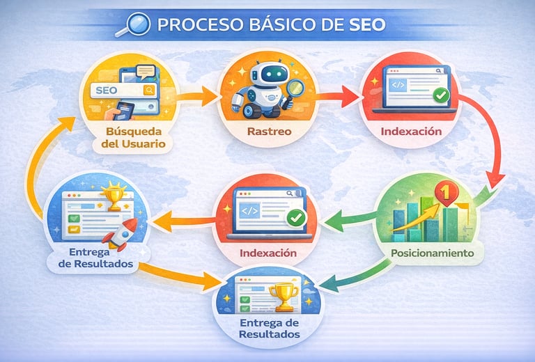 Proceso básico del SEO para motores de búsqueda explicado para principiantes
