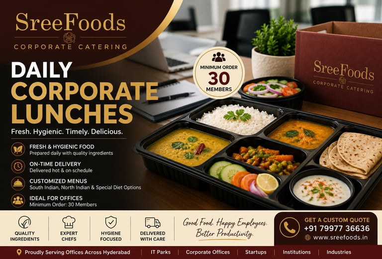 Daily Corporate Lunches in Hyderabad | SreeFoods Catering