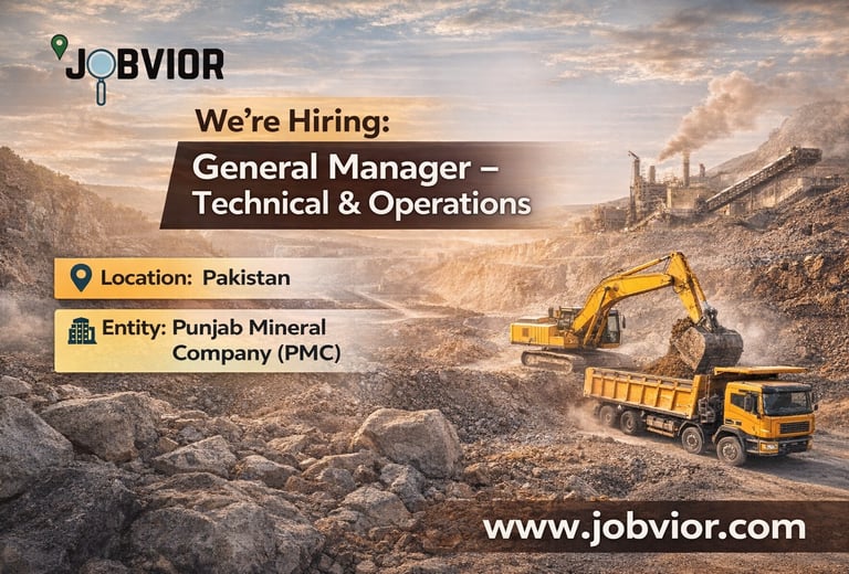 General Manager Technical and Operations job at Punjab Mineral Company PMC 2026