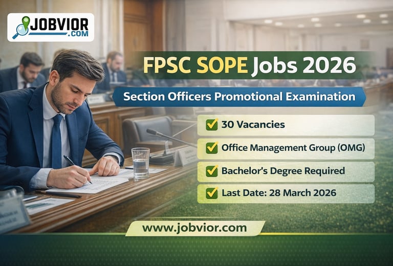 Official advertisement of Federal Public Service Commission FPSC Section Officers Promotional Examin