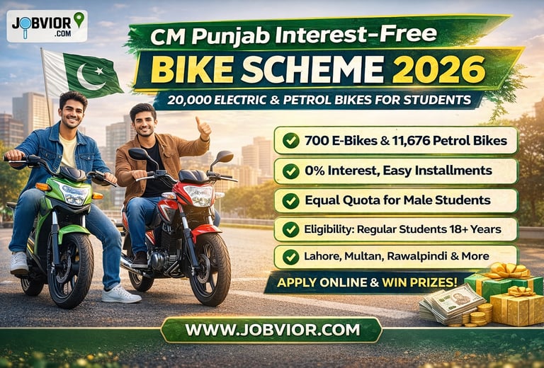 CM Punjab Interest-Free Bike Scheme 2026 offering 20,000 electric and petrol bikes for students in P