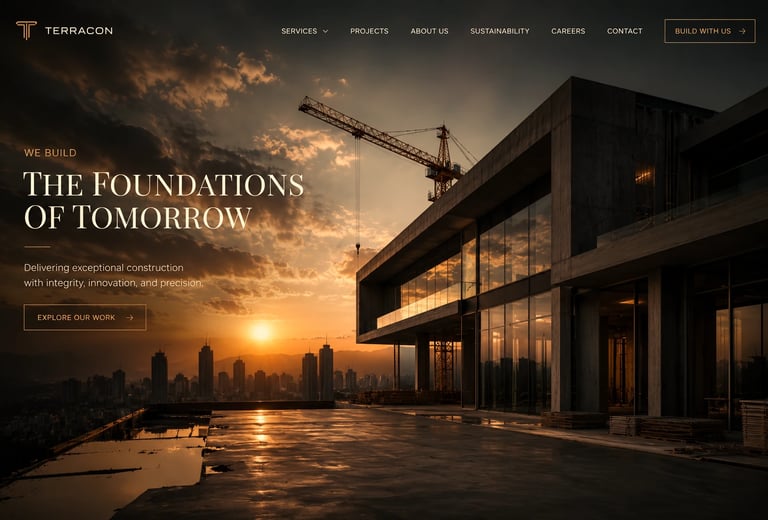 Premium Construction and interior design company website