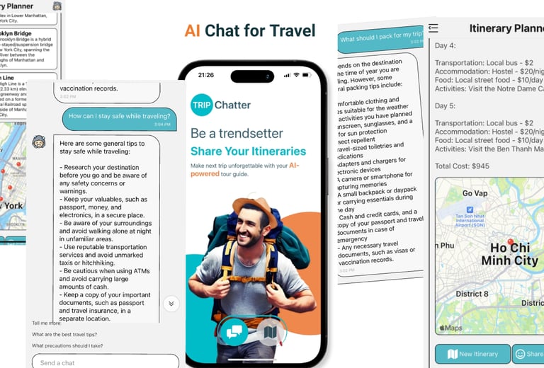 TRIPChatter AI travel assistant app