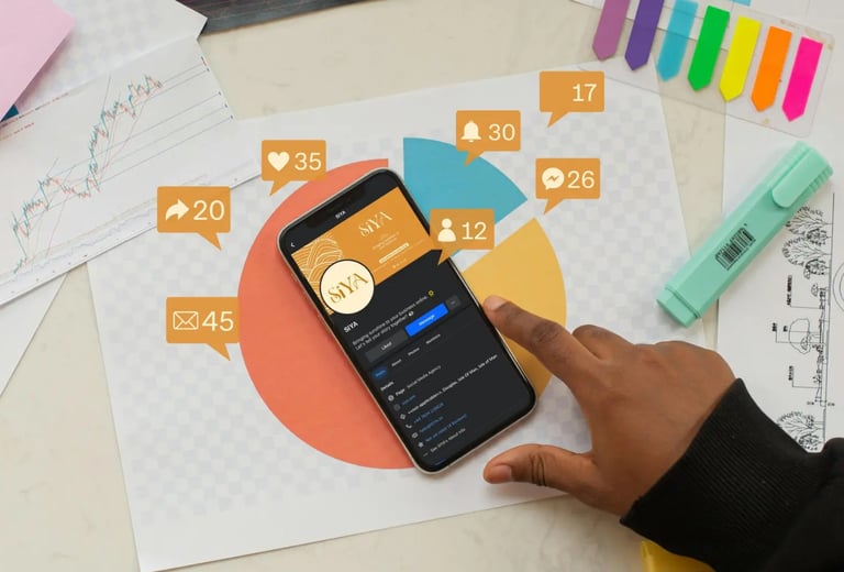 a person holding a cell phone in their hand to manage social media