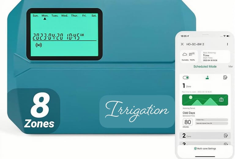 Computerised irrigation timer installed by Hedgie Wilder.