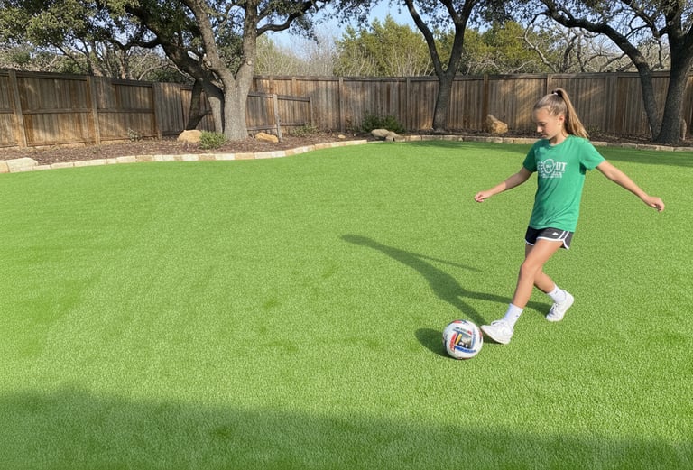 Backyard artificial turf
