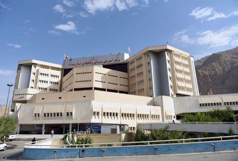 a large building with a large building in the background