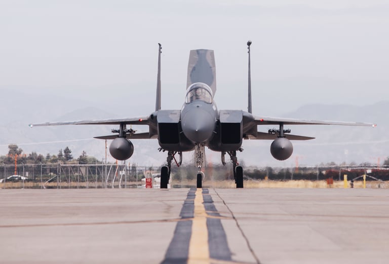 a jet fighter F-16 jet taking off from the runway