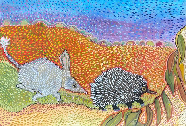 echidna and bilby artwork