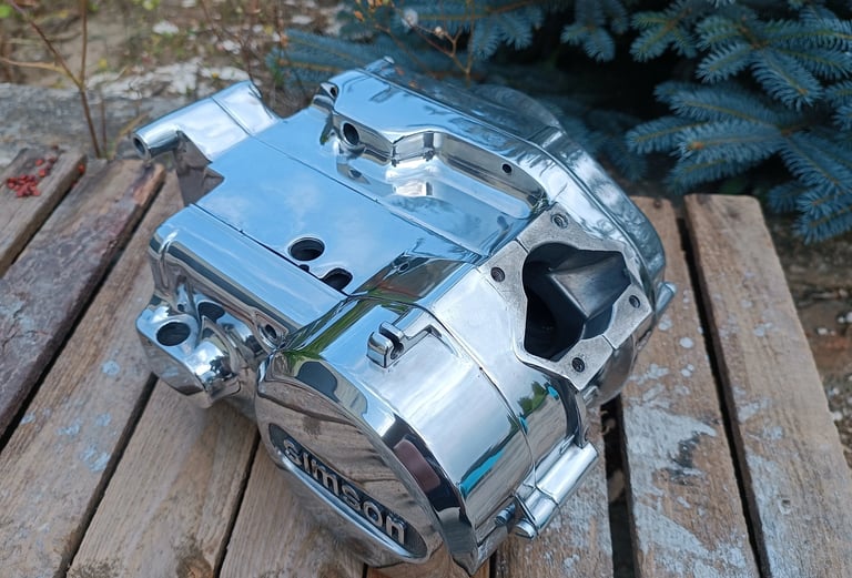 silnik motocyklowy po polerowaniu aluminium