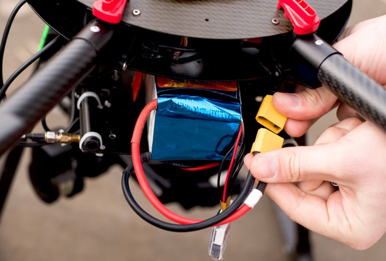 a person holding a small battery in their hand