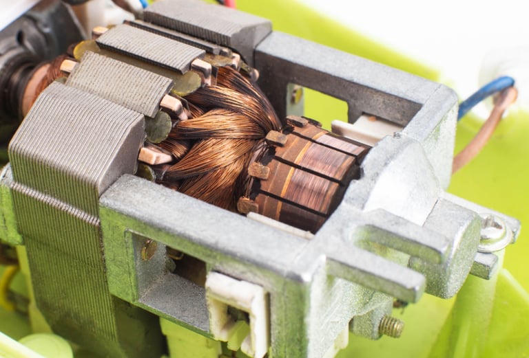 a close up of a small electric generator