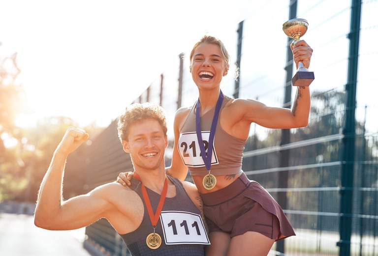 a man and woman posing for a picture