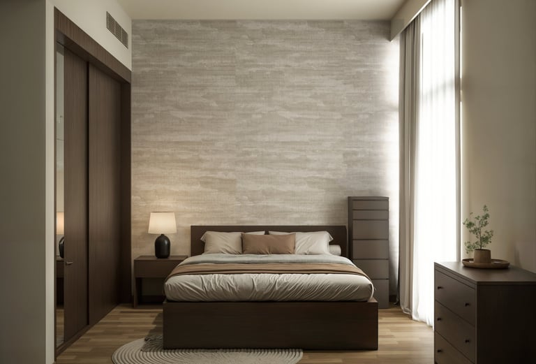 Refined villa bedroom interior UAE