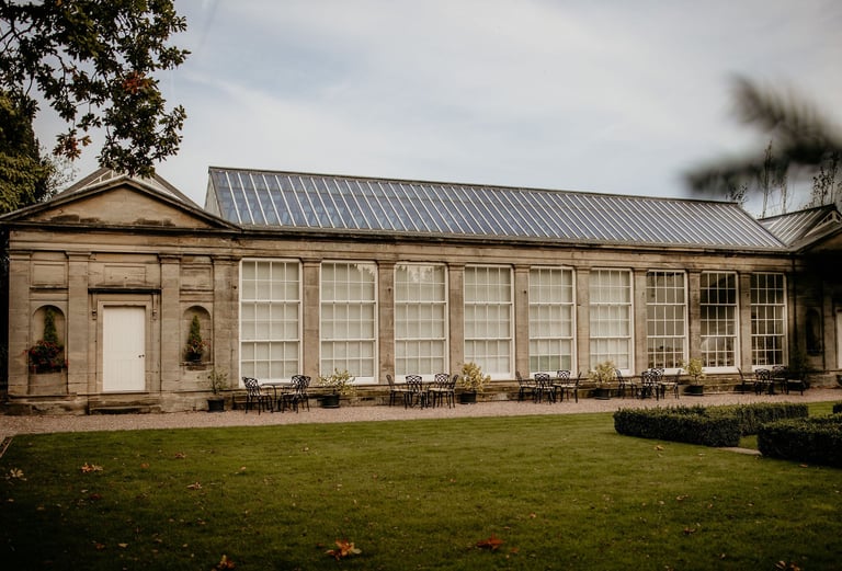 country wedding venue with big windows