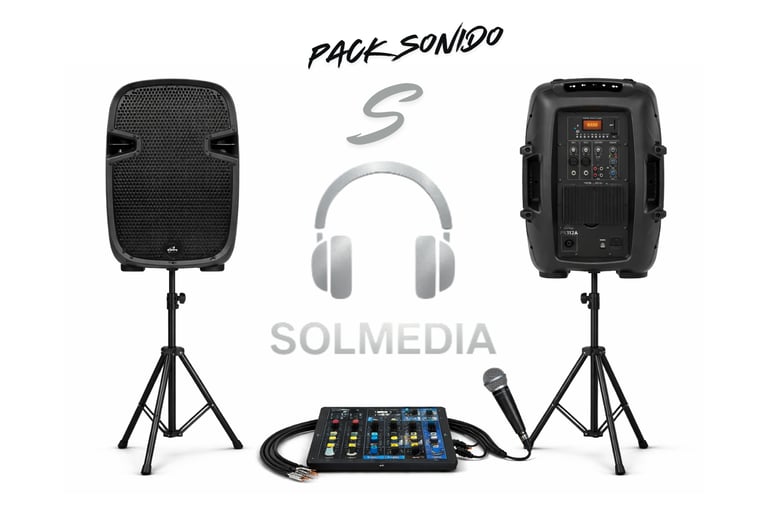 2 ALTAVOCES BEHRINGER, MICROFONO SHURE SM58, MESA SONIDO Y CABLEADO PARA EVENTOS PEQUEÑOS Y MEDIANOS