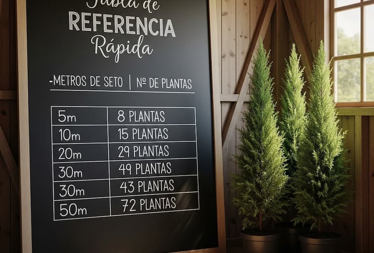 tabla para cálculo de leylandi/metro