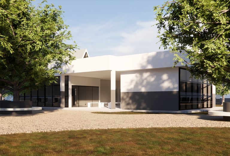 Centro técnico rural com laboratórios, RH, ambulatório e integração