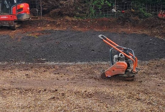 Wacker plate hire for patio preparation and sub-base compaction in West Bromwich