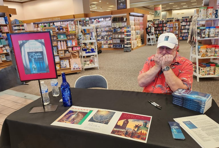Author Jack Gagliardo book signing The Bottle Conjuror at Barnes & Noble bookstore Henderson Nevada