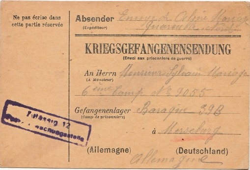 Kriegsgefangenensendung Zulässig 12 Postüberwachungsstelle