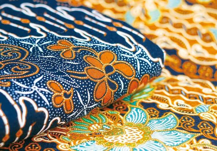 Detail serat kain katun primissima untuk baju batik kantor
